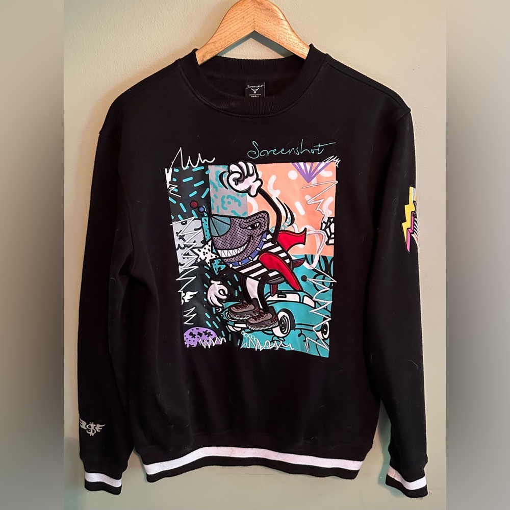 Mens Urban NYC Hip Hop Fleece Pullover Active Fashion Crew Neck Sweatshirt